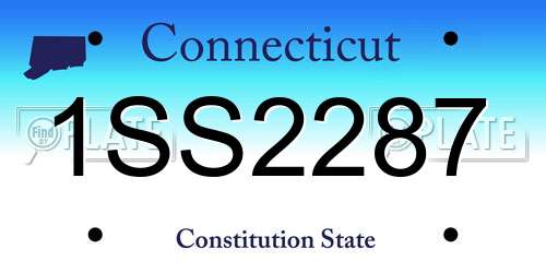 1SS2287 Connecticut License Plate