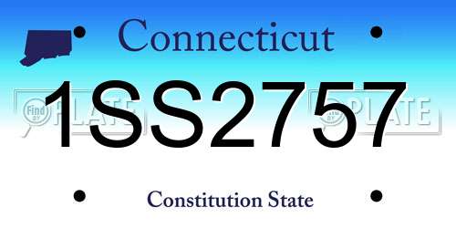 1SS2757 Connecticut License Plate