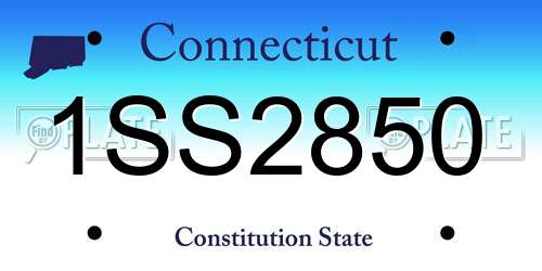 1SS2850 Connecticut License Plate