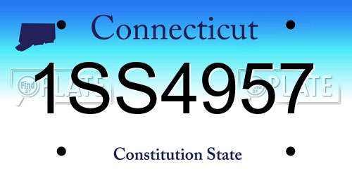 1SS4957 Connecticut License Plate