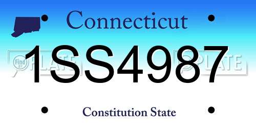 1SS4987 Connecticut License Plate