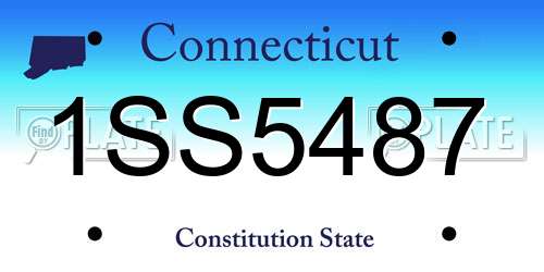 1SS5487 Connecticut License Plate