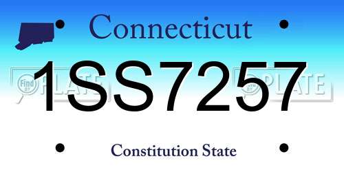 1SS7257 Connecticut License Plate
