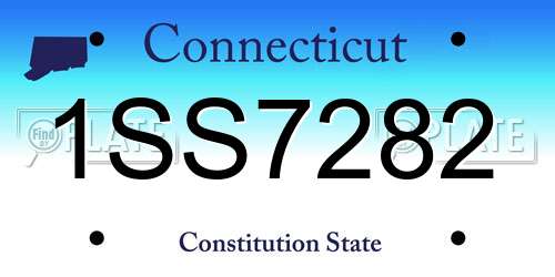 1SS7282 Connecticut License Plate