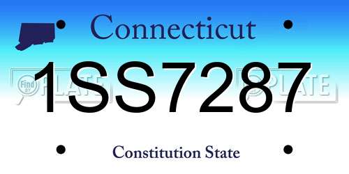 1SS7287 Connecticut License Plate