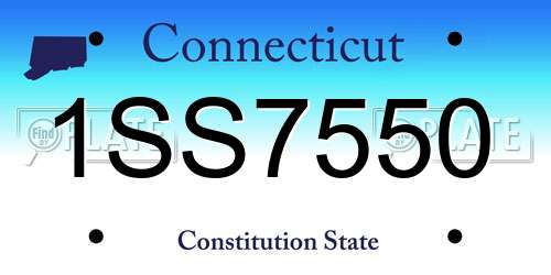 1SS7550 Connecticut License Plate