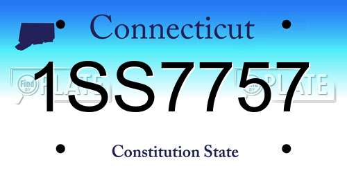 1SS7757 Connecticut License Plate