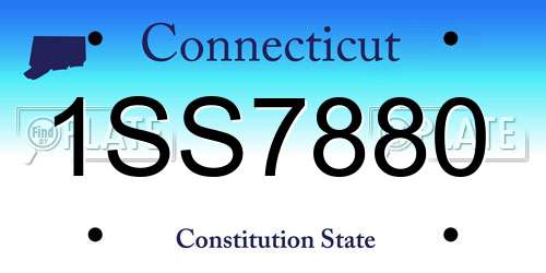 1SS7880 Connecticut License Plate