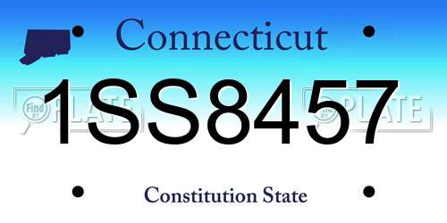 1SS8457 Connecticut License Plate
