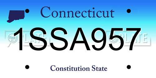 1SSA957 Connecticut License Plate