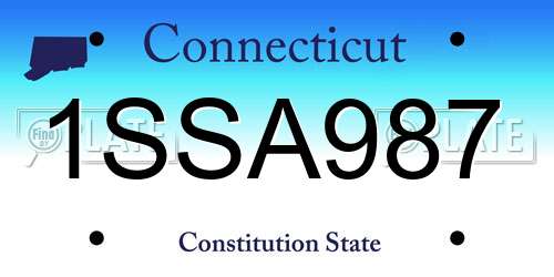 1SSA987 Connecticut License Plate