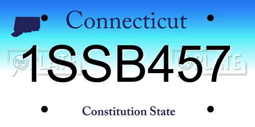 1SSB457 Connecticut License Plate