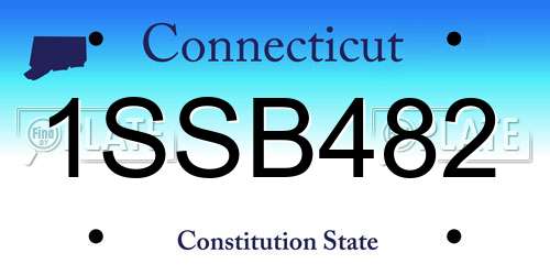1SSB482 Connecticut License Plate