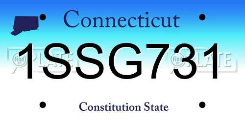 1SSG731 Connecticut License Plate