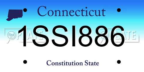 1SSI886 Connecticut License Plate