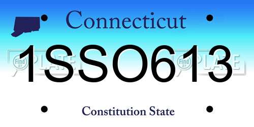 1SSO613 Connecticut License Plate