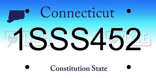 1SSS452 Connecticut License Plate