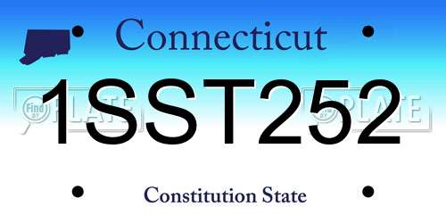 1SST252 Connecticut License Plate