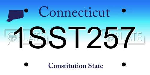 1SST257 Connecticut License Plate