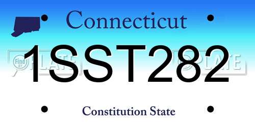 1SST282 Connecticut License Plate