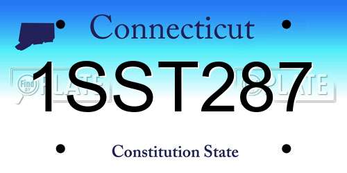 1SST287 Connecticut License Plate