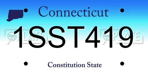 1SST419 Connecticut License Plate