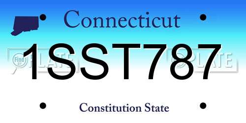 1SST787 Connecticut License Plate