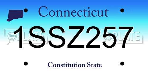1SSZ257 Connecticut License Plate