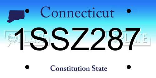 1SSZ287 Connecticut License Plate