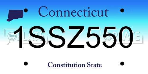 1SSZ550 Connecticut License Plate