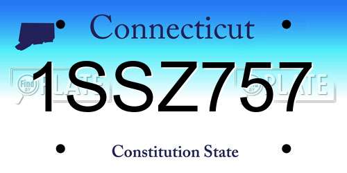 1SSZ757 Connecticut License Plate
