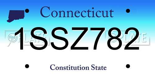 1SSZ782 Connecticut License Plate