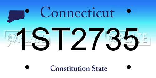 1ST2735 Connecticut License Plate