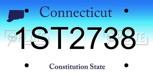 1ST2738 Connecticut License Plate