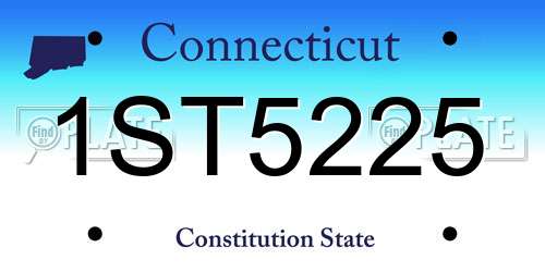 1ST5225 Connecticut License Plate