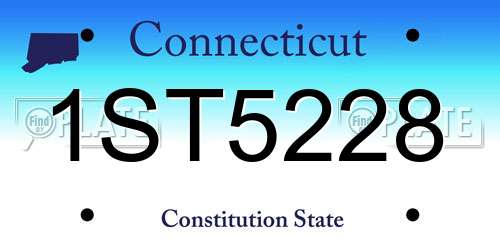 1ST5228 Connecticut License Plate