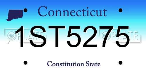 1ST5275 Connecticut License Plate