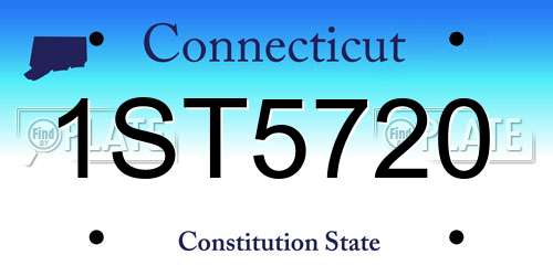 1ST5720 Connecticut License Plate
