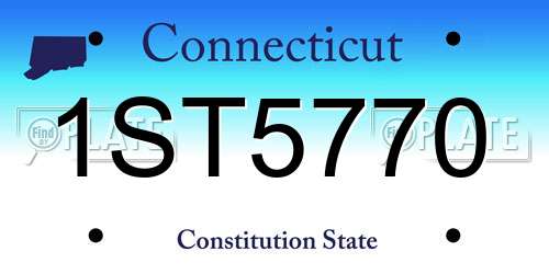 1ST5770 Connecticut License Plate