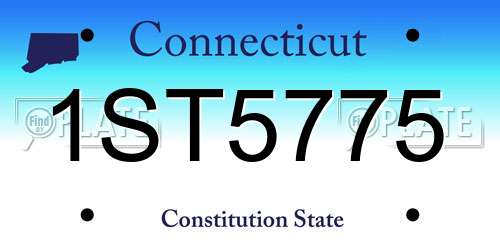 1ST5775 Connecticut License Plate