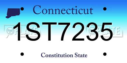 1ST7235 Connecticut License Plate