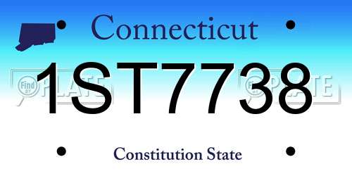 1ST7738 Connecticut License Plate