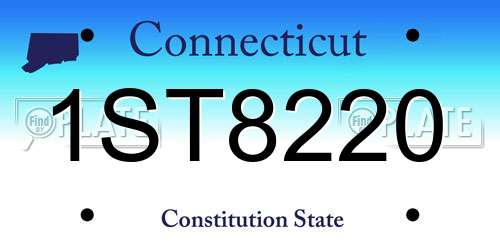1ST8220 Connecticut License Plate