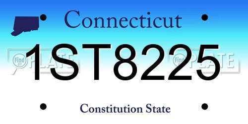1ST8225 Connecticut License Plate