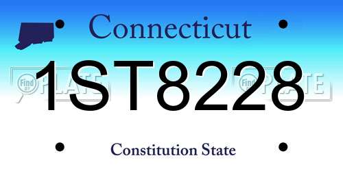 1ST8228 Connecticut License Plate