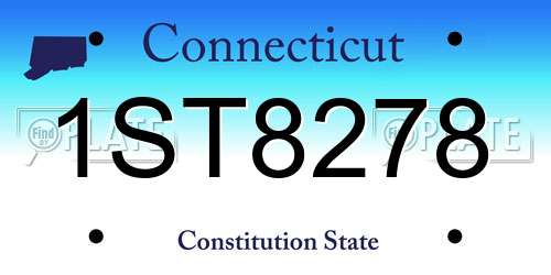 1ST8278 Connecticut License Plate