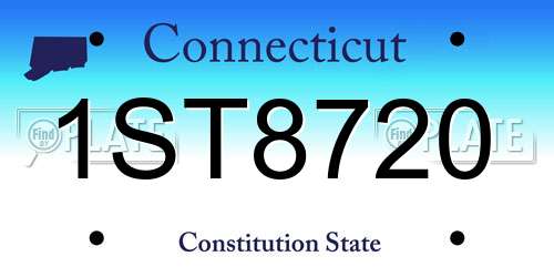 1ST8720 Connecticut License Plate