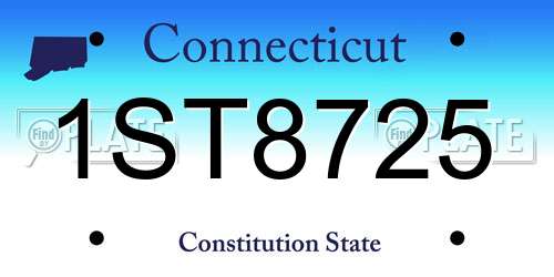 1ST8725 Connecticut License Plate