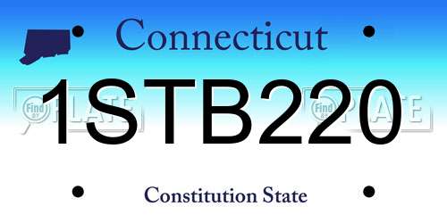 1STB220 Connecticut License Plate