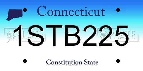 1STB225 Connecticut License Plate